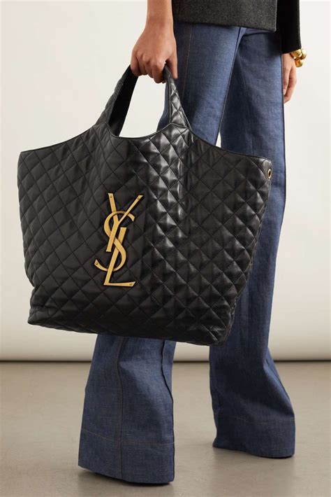 ysl leather tote bag|saint laurent leather shopping tote.